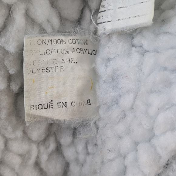 Vintage Avant Garde Men's Blue Denim Jacket Coat with Sherpa Lining Size  XL - Picture 11 of 16